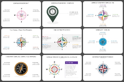 Compass Shapes Powerpoint Templates
